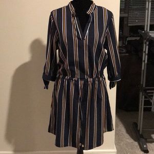 Navy Striped Dress